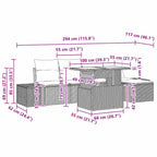 Gartensofa-set mit Kissen 6 pcs Schwarz und Creme Poly-Rattan