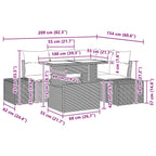 Gartensofa-set mit Kissen 5 pcs Hellgrau Poly-Rattan