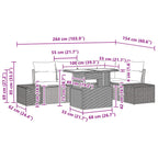 Garten-Sofa-Set mit Kissen mit Speicher 6 pcs Braun und Rot