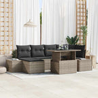 Garten-Sofa-Set mit Kissen 7 pcs Grau