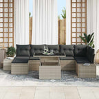 Garten-Sofa-Set mit Kissen 8 pcs Hellgrau