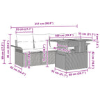 Garten-Sofa-Set mit Kissen 5 pcs Schwarz und blau