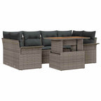 Garten-Sofa-Set mit Kissen 7 pcs Grau