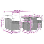 Garten-Sofa-Set mit Kissen 7 pcs Grau und Marineblau