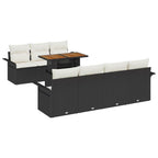 Garten-Sofa-Set mit Kissen 8 pcs Schwarz und Creme
