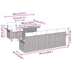 Garten-Sofa-Set mit Kissen 8 pcs Grau
