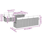 Gartensofa-set mit Kissen 7 pcs Schwarz Poly-Rattan