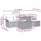 Garten-Sofa-Set mit Kissen 6 pcs Schwarz und Creme