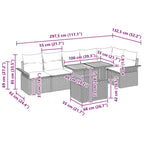 Gartensofa-set mit Kissen 7 pcs Schwarz Poly-Rattan