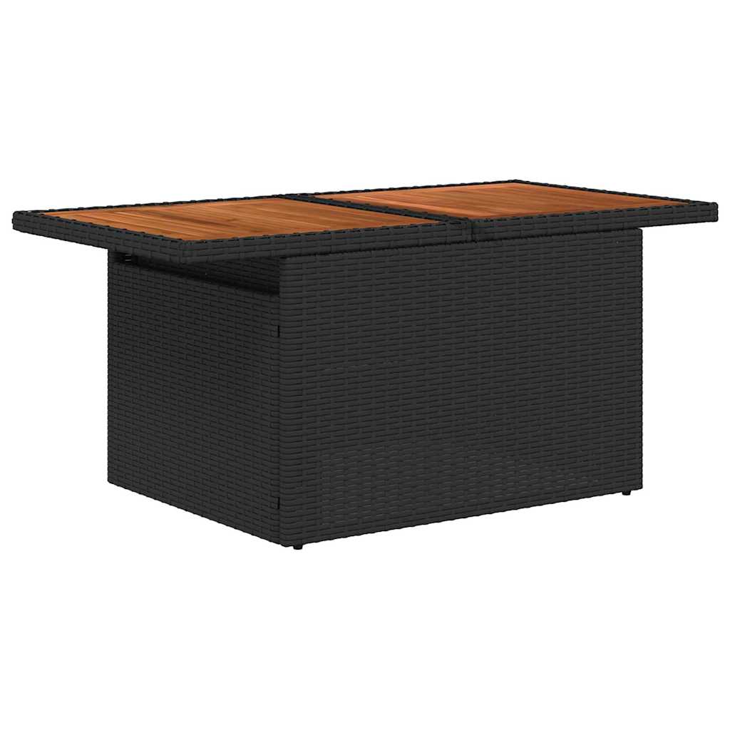 Gartensofa-set mit Kissen 7 pcs Schwarz Poly-Rattan