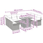 Garten-Sofa-Set mit Kissen 10 pcs Schwarz und Creme