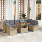 Garten-Sofa-Set mit Kissen 10 pcs Beige und Hellgrau