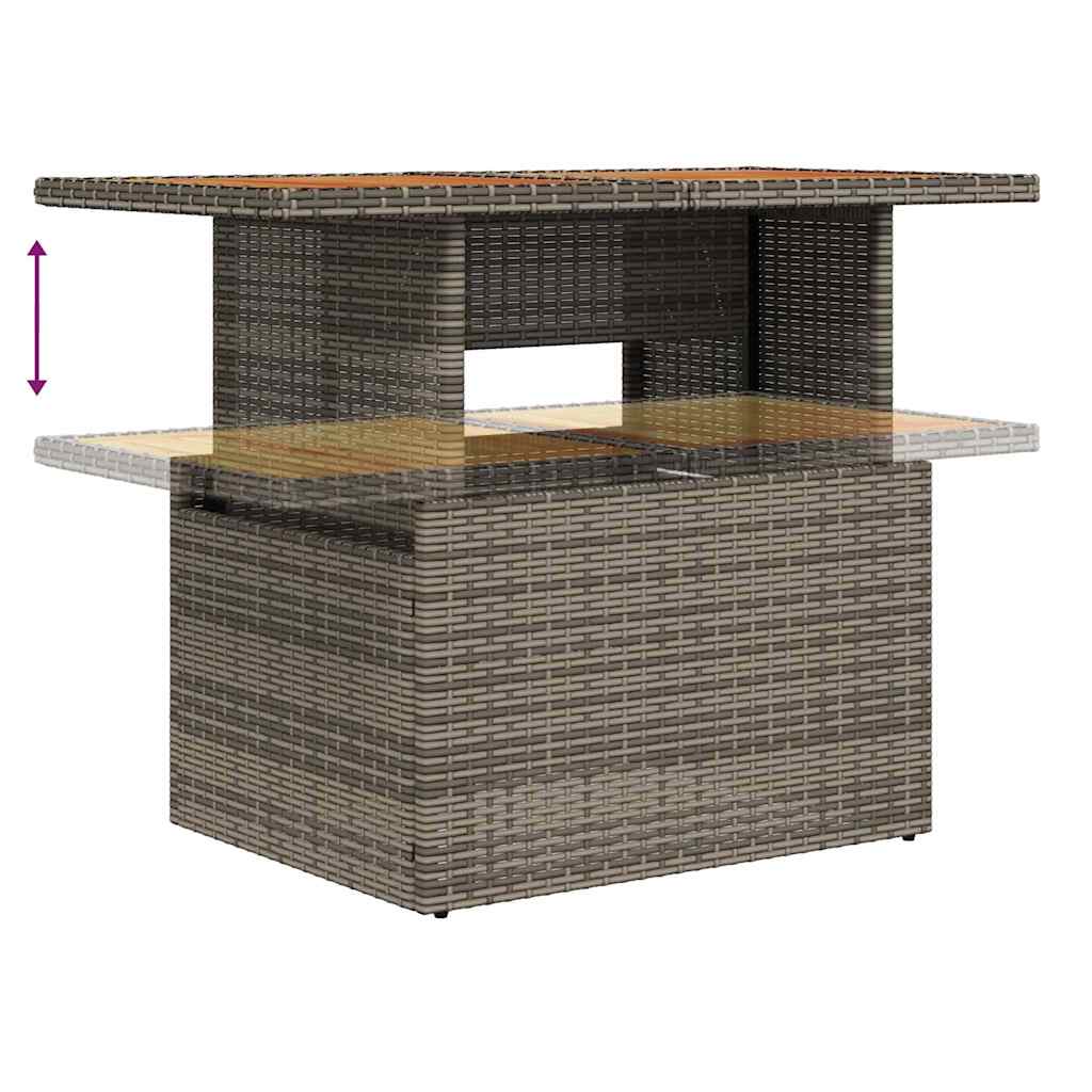Gartensofa-set mit Kissen 11 pcs Grau Poly-Rattan