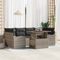 Garten-Sofa-Set mit Kissen 7 pcs Grau