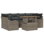 Garten-Sofa-Set mit Kissen 7 pcs Grau