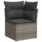 Garten-Sofa-Set mit Kissen 7 pcs Grau