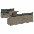 Garten-Sofa-Set mit Kissen 8 pcs Grau