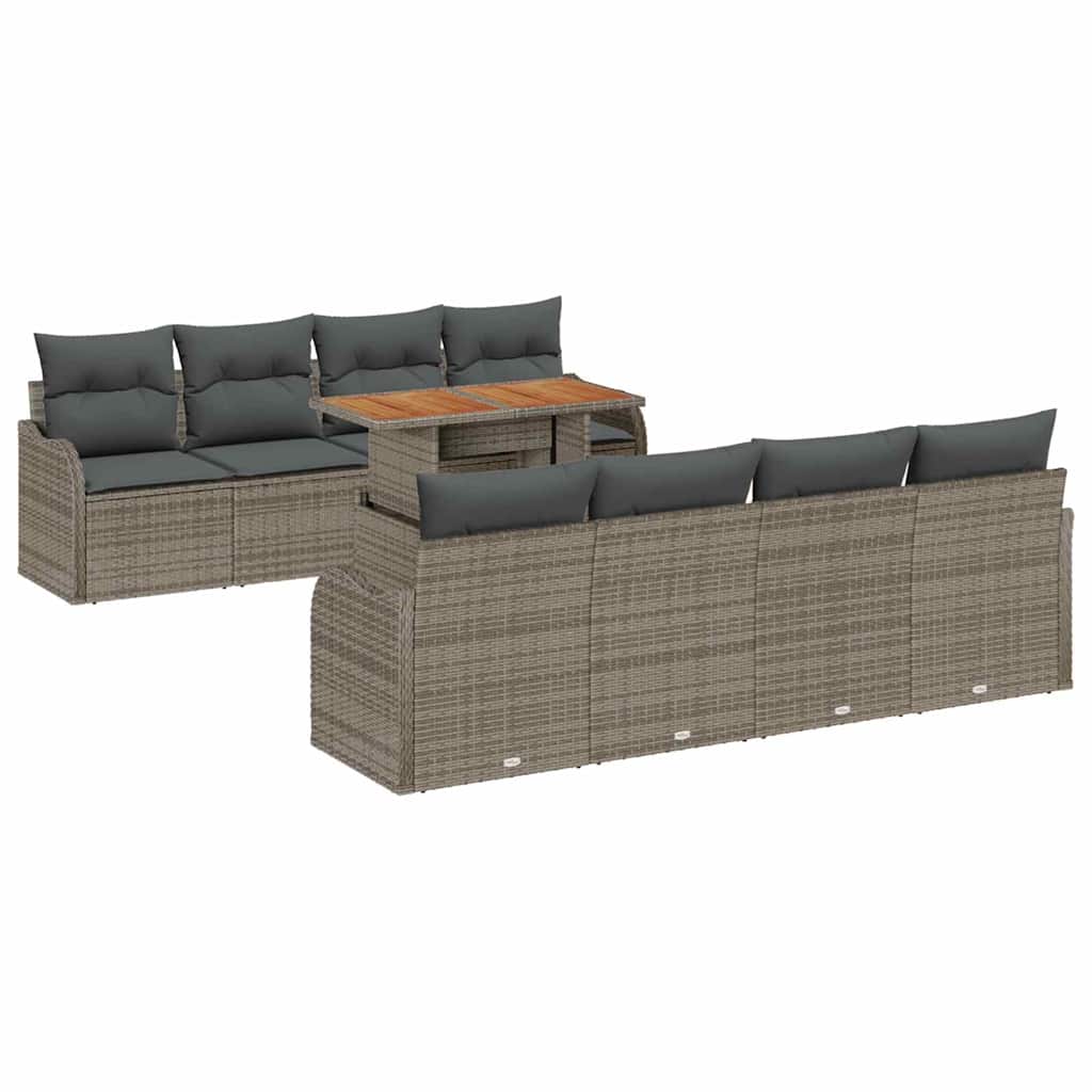 Garten-Sofa-Set mit Kissen 7 pcs Grau