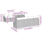 Garten-Sofa-Set mit Kissen 7 pcs Beige und Hellgrau