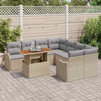 Garten-Sofa-Set mit Kissen 7 pcs Beige und Hellgrau