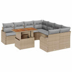 Garten-Sofa-Set mit Kissen 7 pcs Beige und Hellgrau