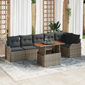 Garten-Sofa-Set mit Kissen 7 pcs Grau