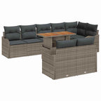 Garten-Sofa-Set mit Kissen 9 pcs Grau