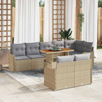 Garten-Sofa-Set mit Kissen 9 pcs Beige und Hellgrau