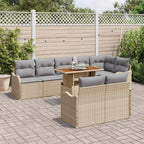Garten-Sofa-Set mit Kissen 9 pcs Beige und Hellgrau