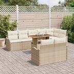 Garten-Sofa-Set mit Kissen 9 pcs Beige und Creme