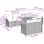 Garten-Sofa-Set mit Kissen 9 pcs Schwarz
