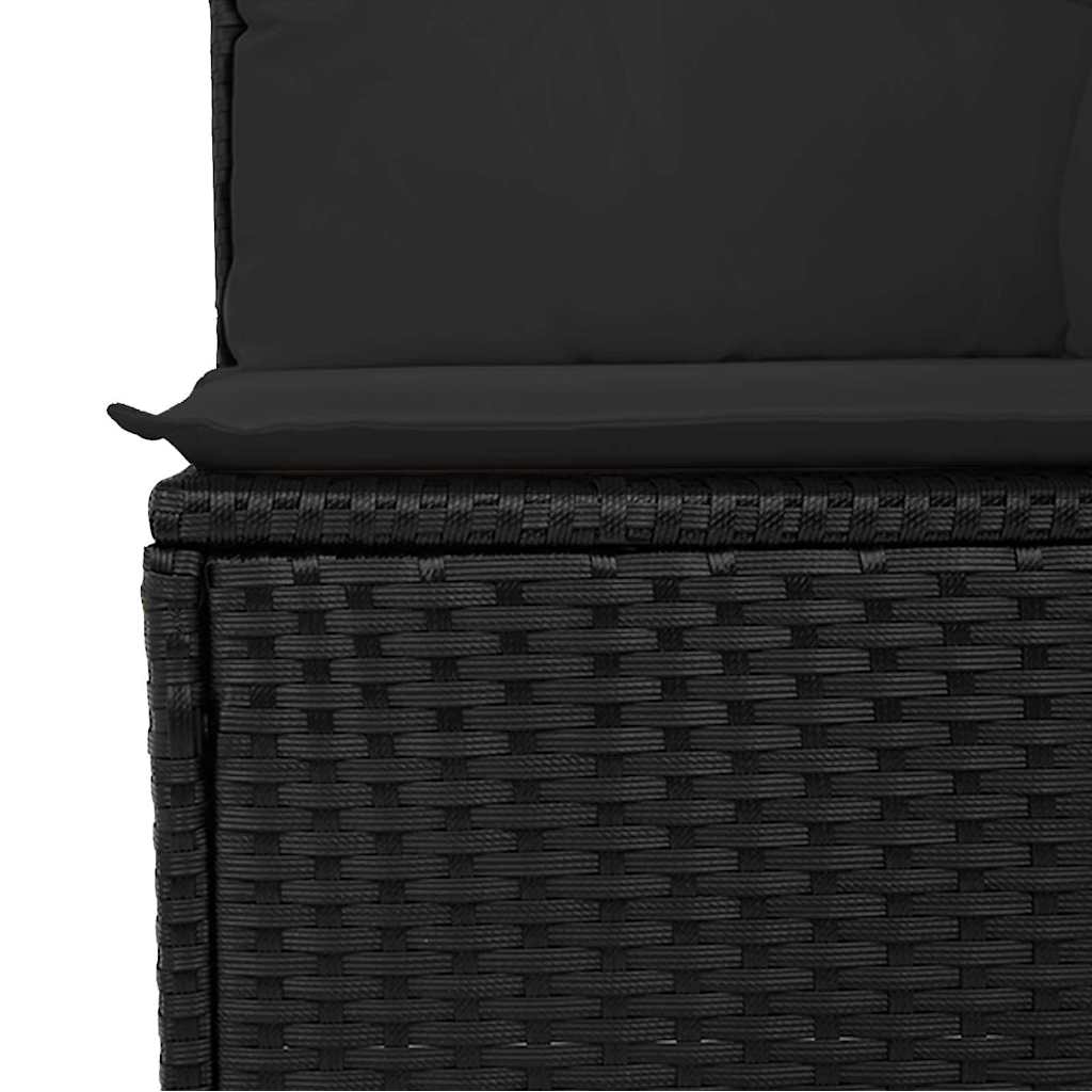Garten-Sofa-Set mit Kissen mit Speicher 8 pcs Schwarz