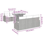Garten-Sofa-Set mit Kissen 7 pcs Grau