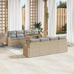Garten-Sofa-Set mit Kissen 7 pcs Beige und Hellgrau
