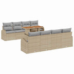 Garten-Sofa-Set mit Kissen 7 pcs Beige und Hellgrau