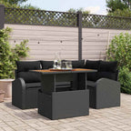 Garten-Sofa-Set mit Kissen 5 pcs Schwarz