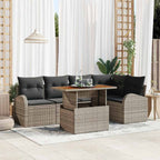 Garten-Sofa-Set mit Kissen 6 pcs Grau
