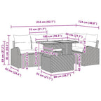 Garten-Sofa-Set mit Kissen 6 pcs Schwarz