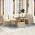Garten-Sofa-Set mit Kissen 7 pcs Beige und Creme