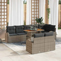 Garten-Sofa-Set mit Kissen 9 pcs Grau