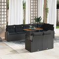 Garten-Sofa-Set mit Kissen 9 pcs Schwarz
