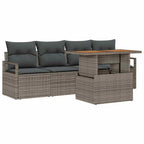 Garten-Sofa-Set mit Kissen 5 pcs Grau