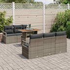 Garten-Sofa-Set mit Kissen 7 pcs Grau