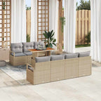 Garten-Sofa-Set mit Kissen mit Kissen 8 pcs Beige und Grau