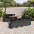 Garten-Sofa-Set mit Kissen mit Kissen 8 pcs Schwarz und Braun
