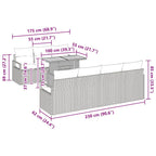 Garten-Sofa-Set mit Kissen mit Kissen 8 pcs Schwarz und Braun