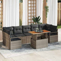 Garten-Sofa-Set mit Kissen 8 pcs Grau und Braun