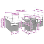 Garten-Sofa-Set mit Kissen 8 pcs Schwarz und Teal