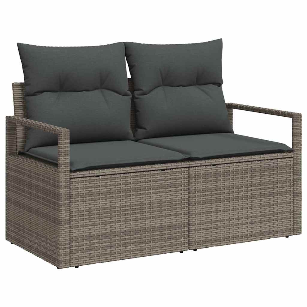 Garten-Sofa-Set mit Kissen mit Kissen 9 pcs Grau und Braun