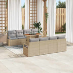 Garten-Sofa-Set mit Kissen mit Kissen 9 pcs Beige und Grau